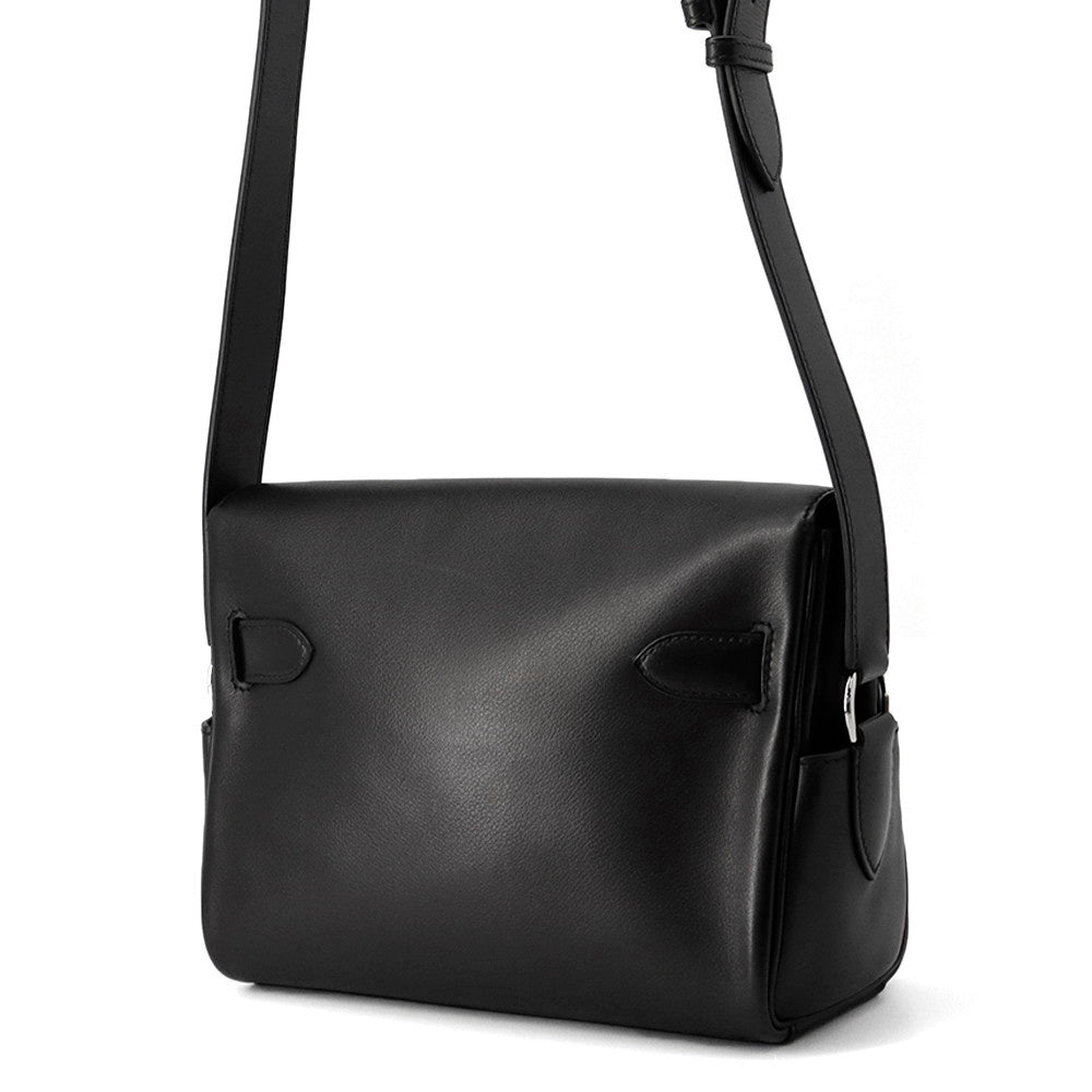 HERMES Kelly Messenger Black Evergrain Size PM
