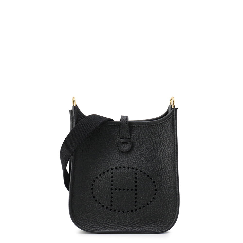 HERMES Evelyne Long Black Taurillon Clemence Size TPM