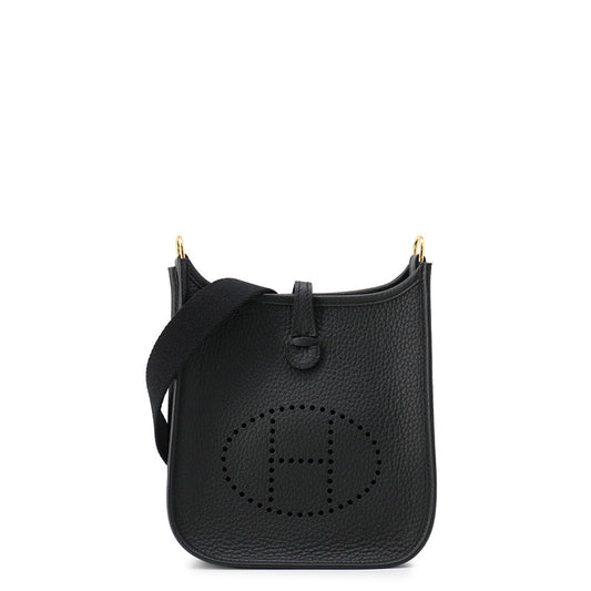 HERMES Evelyne Long Black Taurillon Clemence Size TPM