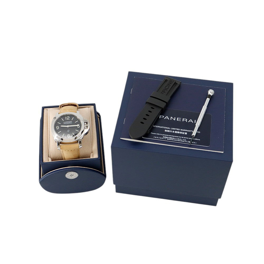 PANERAI Luminor base logo W44mm Stainless Steel Leather Black DialPAM01086