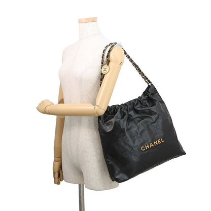 CHANEL Chanel22 Handbag BlackAS3261-B19059-94305 Shiny Calf Leather Size Medium