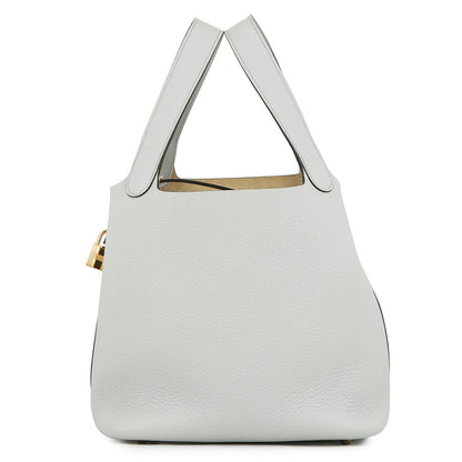 HERMES Picotin Lock Blue Pale Taurillon Clemence Size MM
