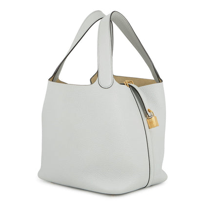 HERMES Picotin Lock Blue Pale Taurillon Clemence Size MM