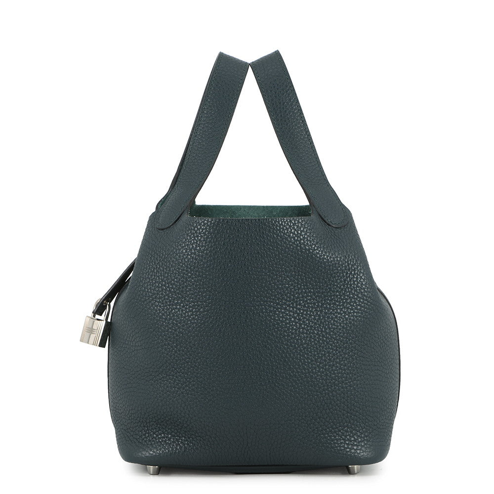 HERMES Picotin Lock VertBosphore Taurillon Clemence Size PM