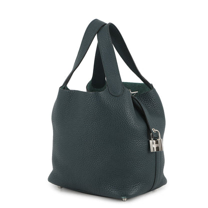 HERMES Picotin Lock VertBosphore Taurillon Clemence Size PM