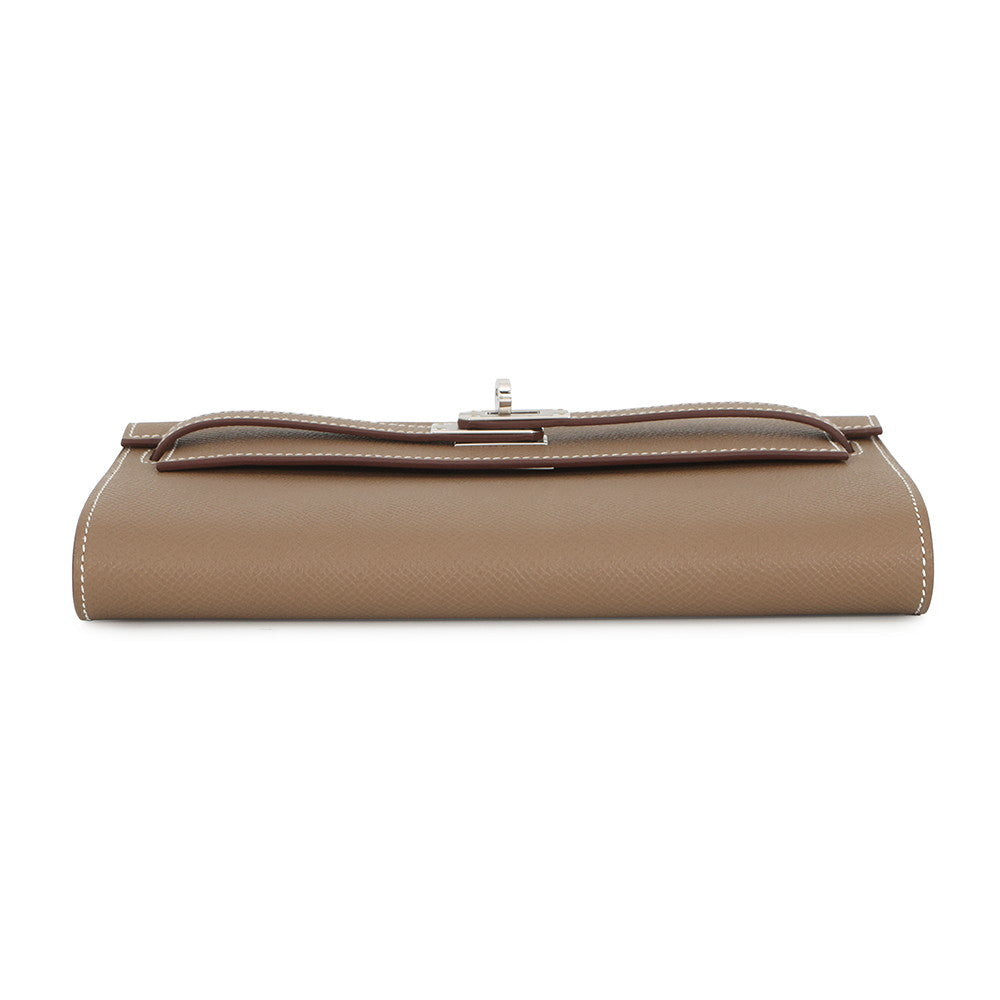 HERMES Kelly wallet long to go Etoupe Epsom