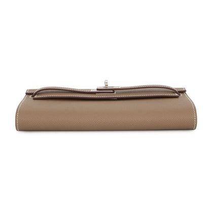 HERMES Kelly wallet long to go Etoupe Epsom