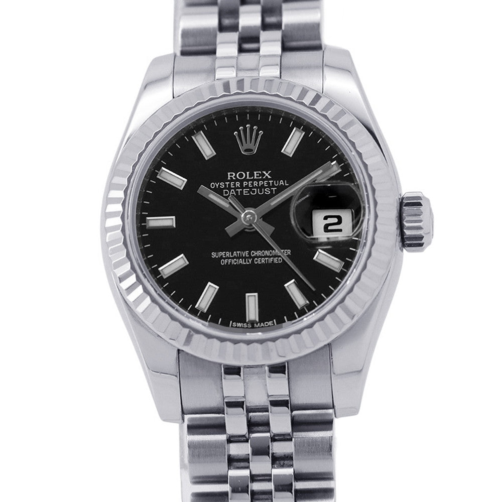ROLEX Datejust W26mm Stainless Steel K18WG Black Dial179174