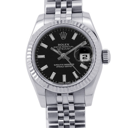 ROLEX Datejust W26mm Stainless Steel K18WG Black Dial179174