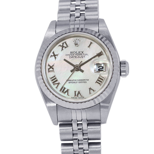 ROLEX Datejust W26mm Stainless Steel K18WG White Shell Dial179174NR