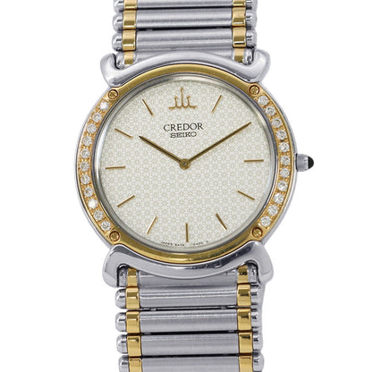 SEIKO CREDOR W31mm Stainless Steel K18YG Ivory Dial5A74-0190