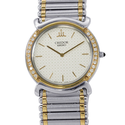 SEIKO CREDOR W31mm Stainless Steel K18YG Ivory Dial5A74-0190