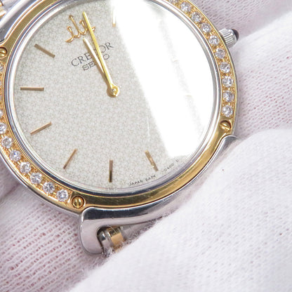 SEIKO CREDOR W31mm Stainless Steel K18YG Ivory Dial5A74-0190