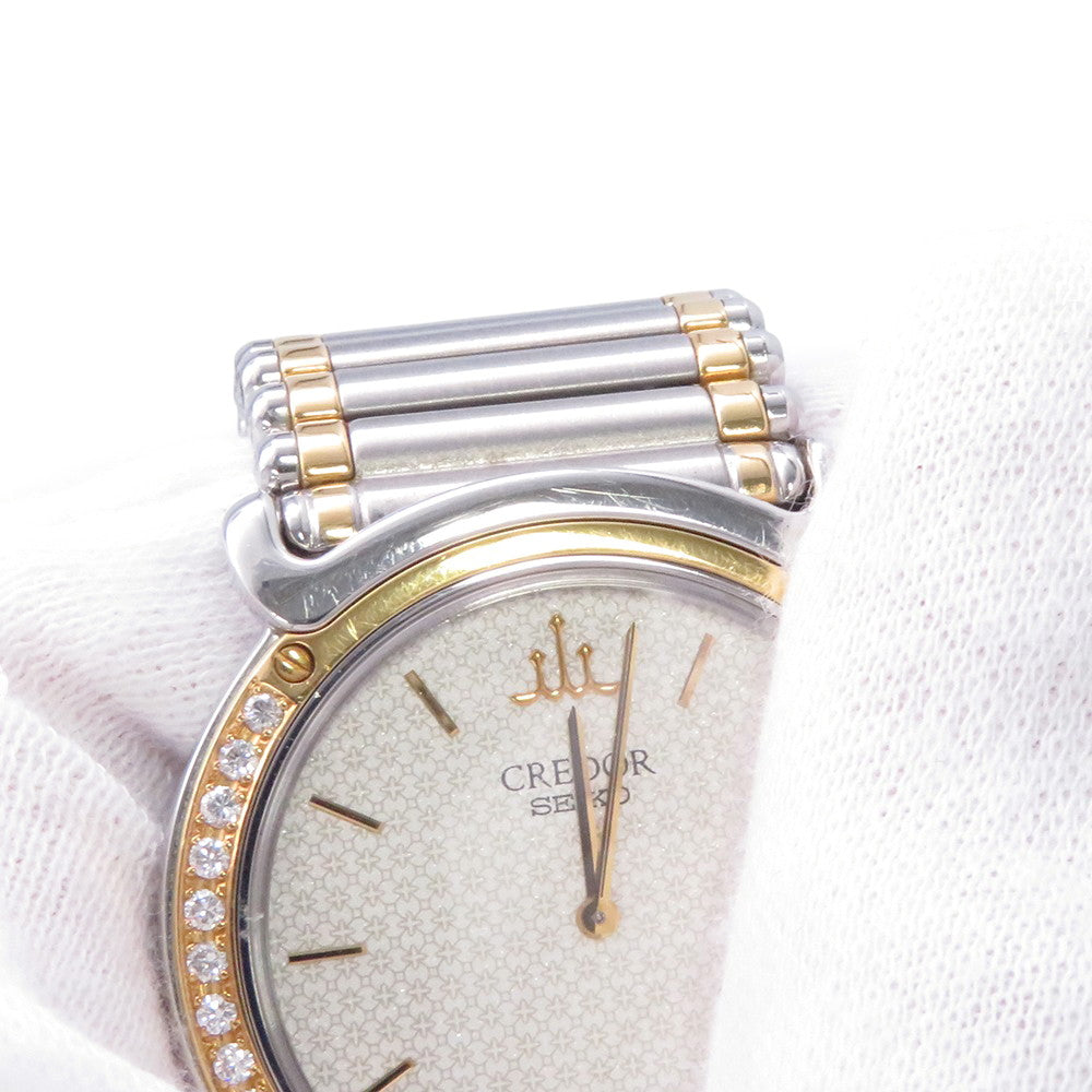SEIKO CREDOR W31mm Stainless Steel K18YG Ivory Dial5A74-0190