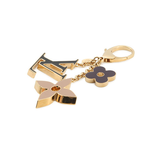 LOUIS VUITTON Bag Bag Charm Fleur de Monogram Noir/Beige/BordeauxM67119 Metal