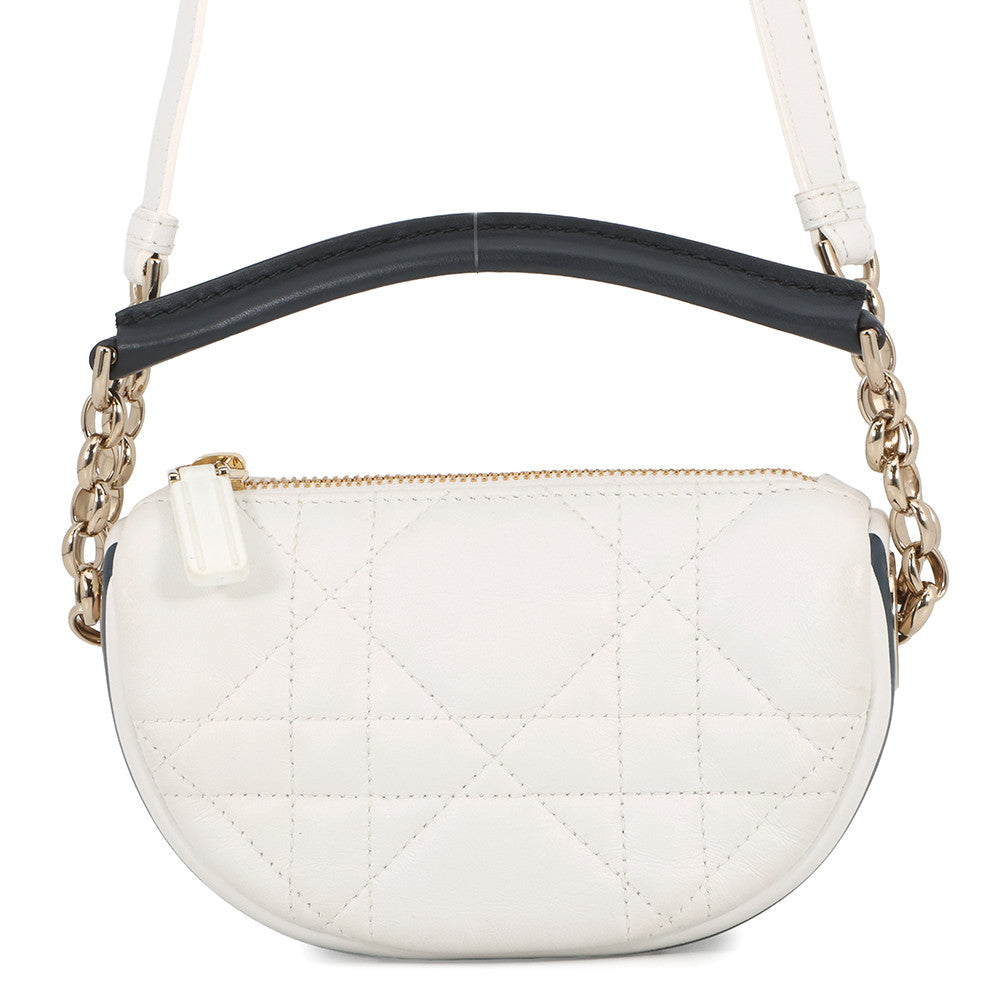 Dior Macrocanage Vibe Hobo White/NavyS7200ONOA_M933 Lambskin Size micro