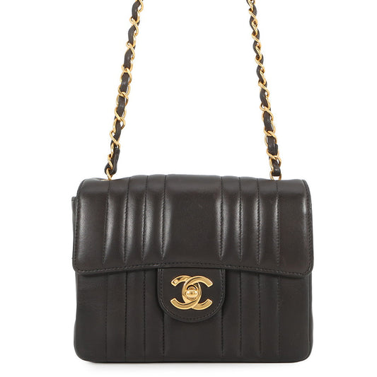 CHANEL Mademoiselle ChainShoulder Black Lambskin Size Mini