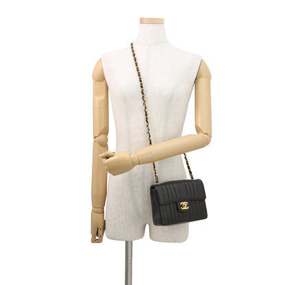CHANEL Mademoiselle ChainShoulder Black Lambskin Size Mini