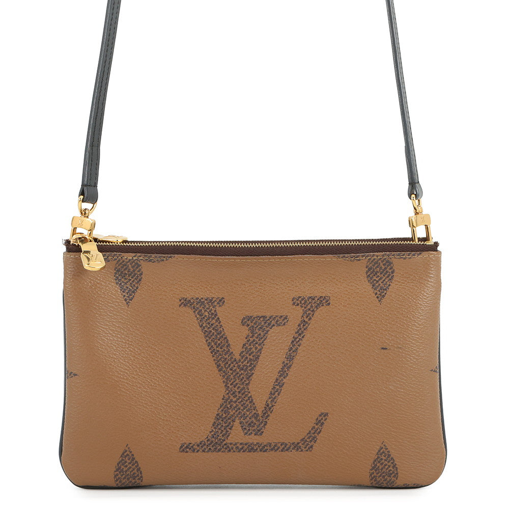 LOUIS VUITTON Pochette double zip NoirM69203 Monogram Monogram / Giant Reverse