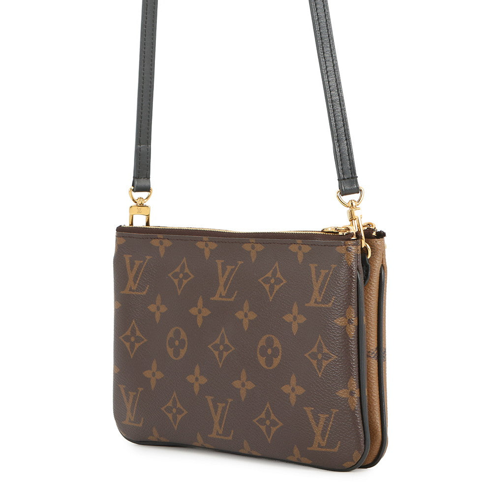 LOUIS VUITTON Pochette double zip NoirM69203 Monogram Monogram / Giant Reverse