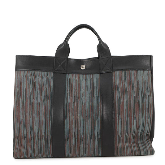 HERMES Fool Toe Tote Black/Multicolor Vibrato Leather Size MM