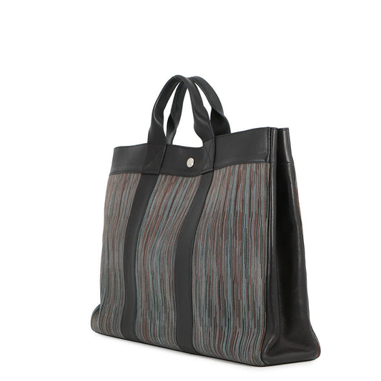 HERMES Fool Toe Tote Black/Multicolor Vibrato Leather Size MM