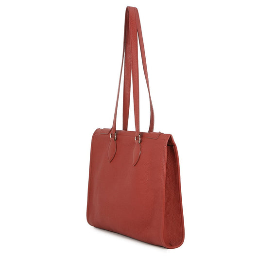 HERMES Cabas Rouge Grenat Togo Leather Size 35