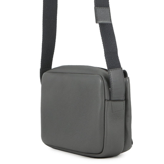LOEWE Military messenger Gray317.12AA72 Leather Size XS