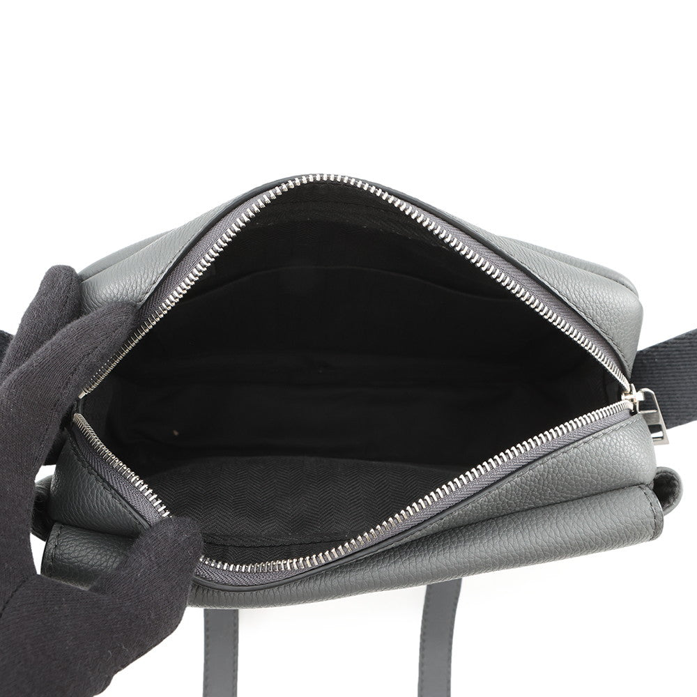 LOEWE Military messenger Gray317.12AA72 Leather Size XS