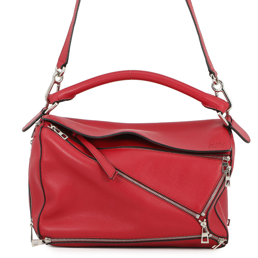 LOEWE Puzzle bag Red326.30.K74 Leather Size Medium