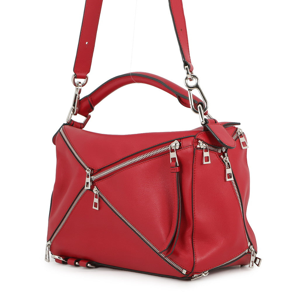 LOEWE Puzzle bag Red326.30.K74 Leather Size Medium