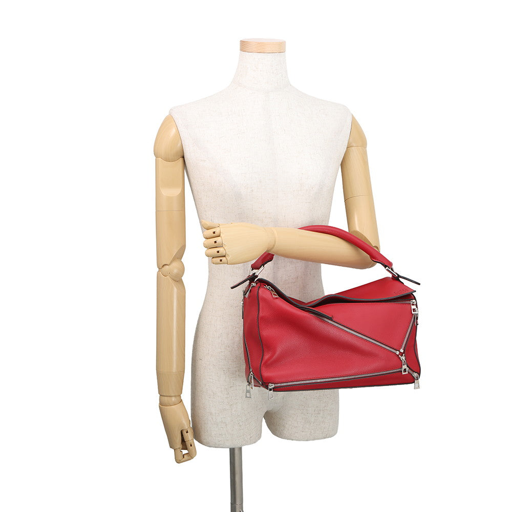 LOEWE Puzzle bag Red326.30.K74 Leather Size Medium