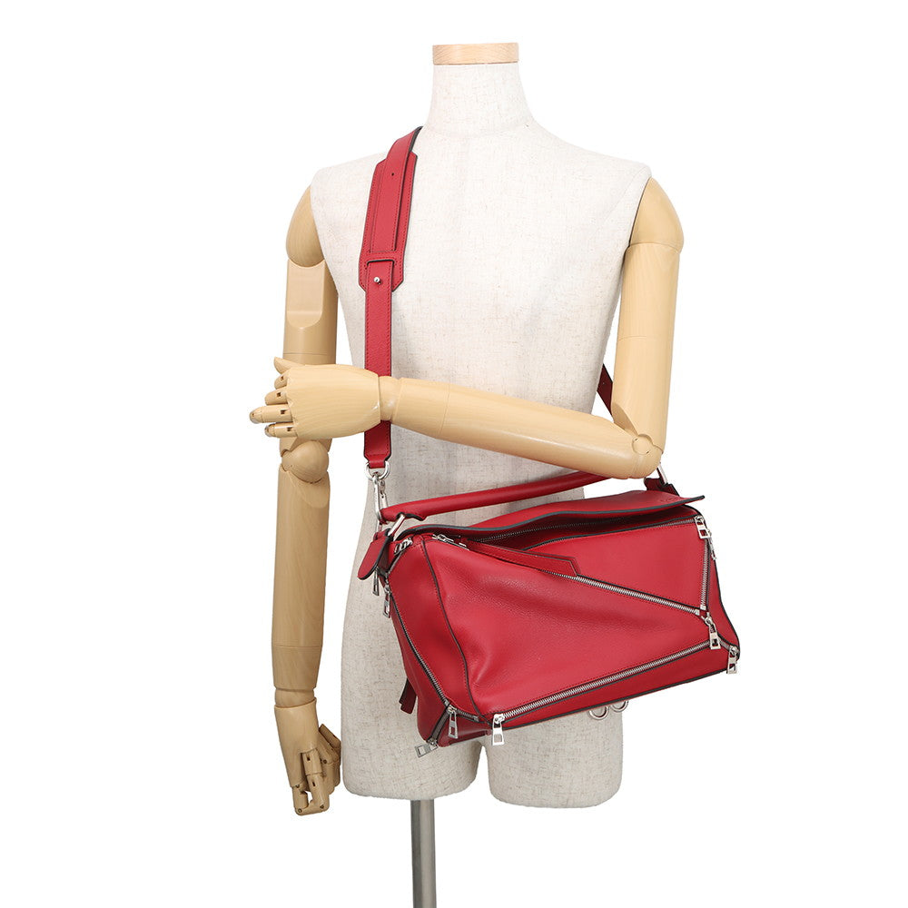 LOEWE Puzzle bag Red326.30.K74 Leather Size Medium