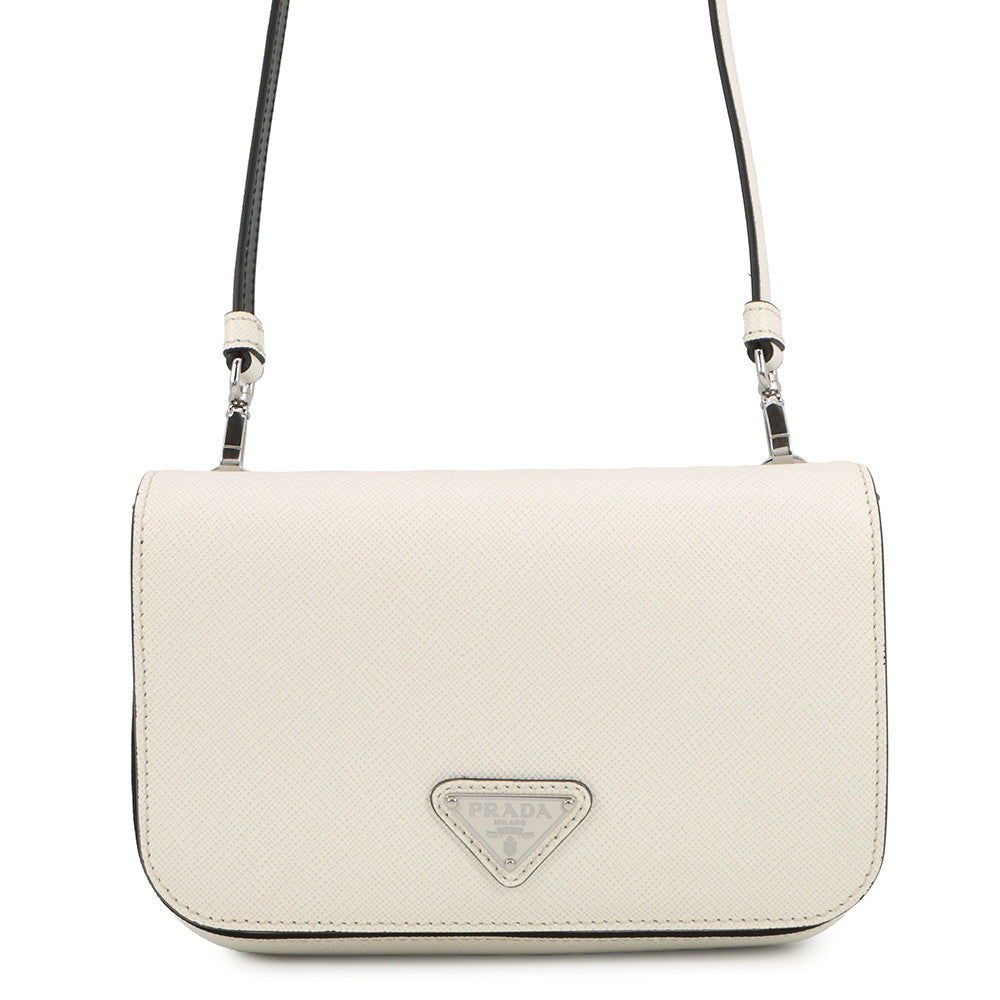 PRADA Saffiano Leather Shoulder Bag White2VD061_9Z2_F0PG7_V_OOL Leather