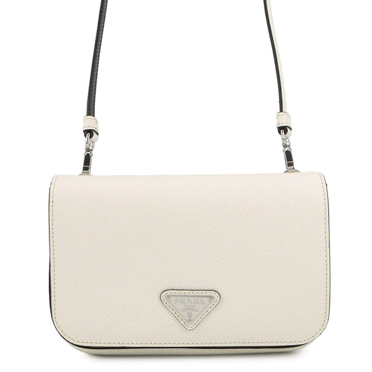 PRADA Saffiano Leather Shoulder Bag White2VD061_9Z2_F0PG7_V_OOL Leather