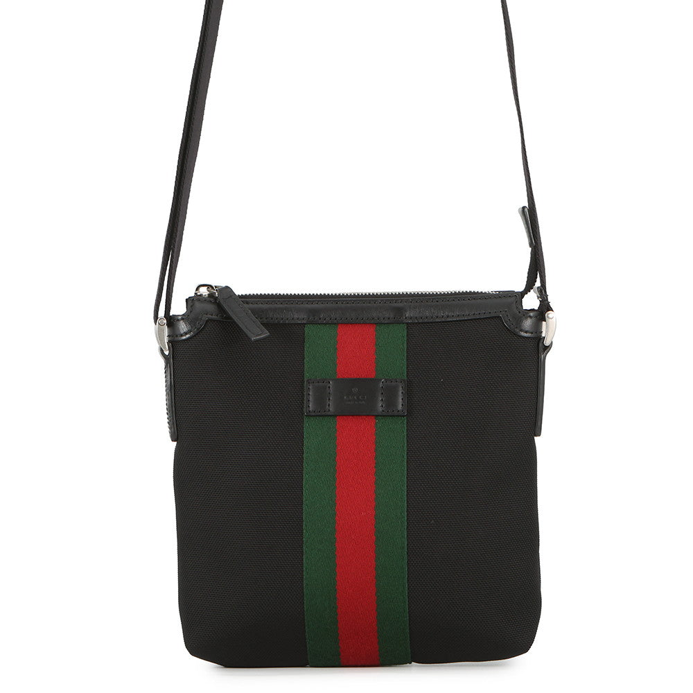 GUCCI Cherie line Shoulder Bag Black631195 Canvas Leather