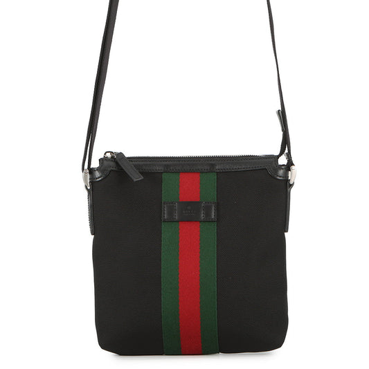 GUCCI Cherie line Shoulder Bag Black631195 Canvas Leather