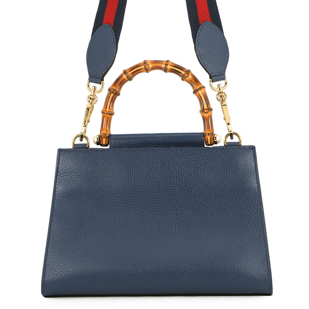 GUCCI Bamboo Nimfair 2WAY Bag Navy459076 Leather