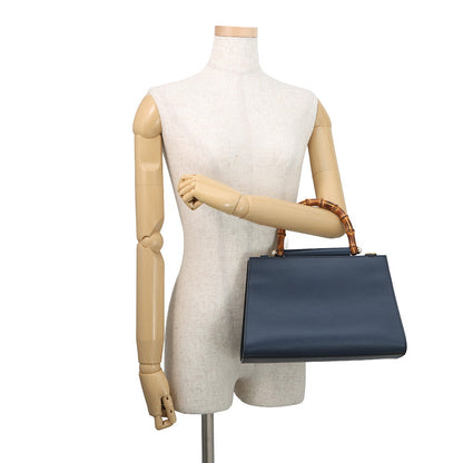 GUCCI Bamboo Nimfair 2WAY Bag Navy459076 Leather