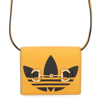 GUCCI Horsebit Shoulder Wallet Adidas Collaboration Yellow/Black702248 Leather
