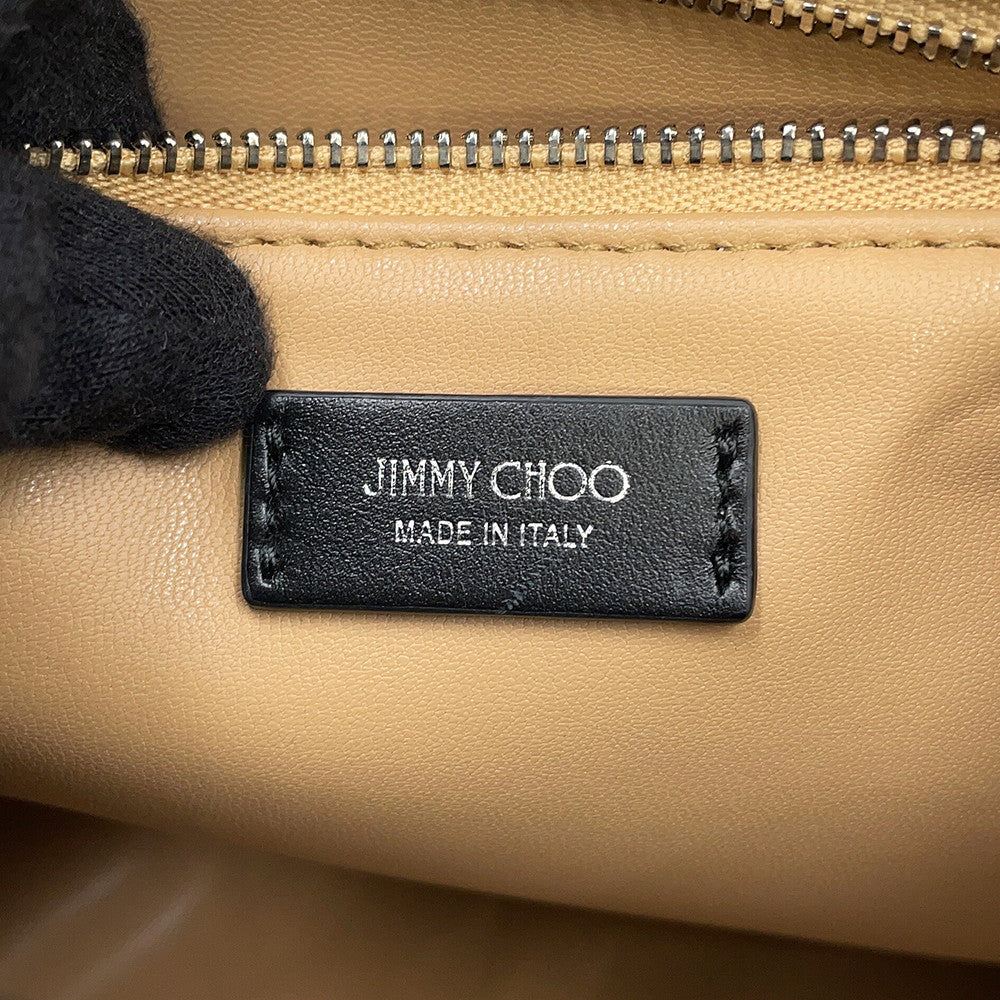 JIMMY CHOO Scintigraphy BlackBONBONBCKTEWHUT Calf Leather Size Medium