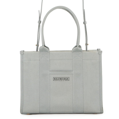 BALENCIAGA Hardware 2WAY Bag Gray671402 Canvas Leather Size S