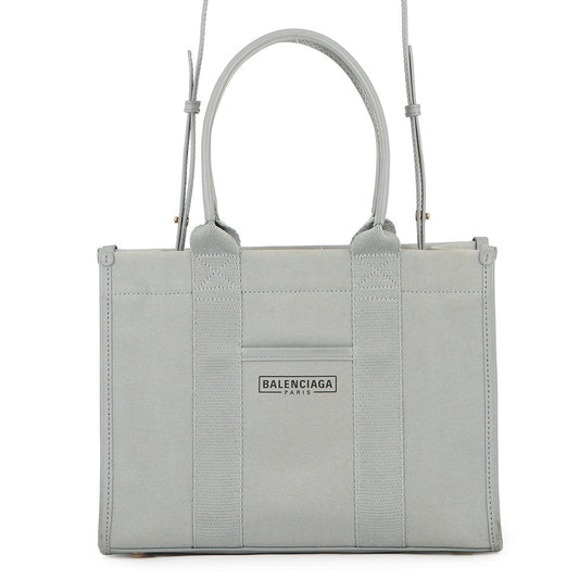 BALENCIAGA Hardware 2WAY Bag Gray671402 Canvas Leather Size S