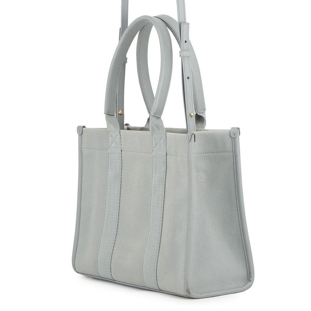 BALENCIAGA Hardware 2WAY Bag Gray671402 Canvas Leather Size S