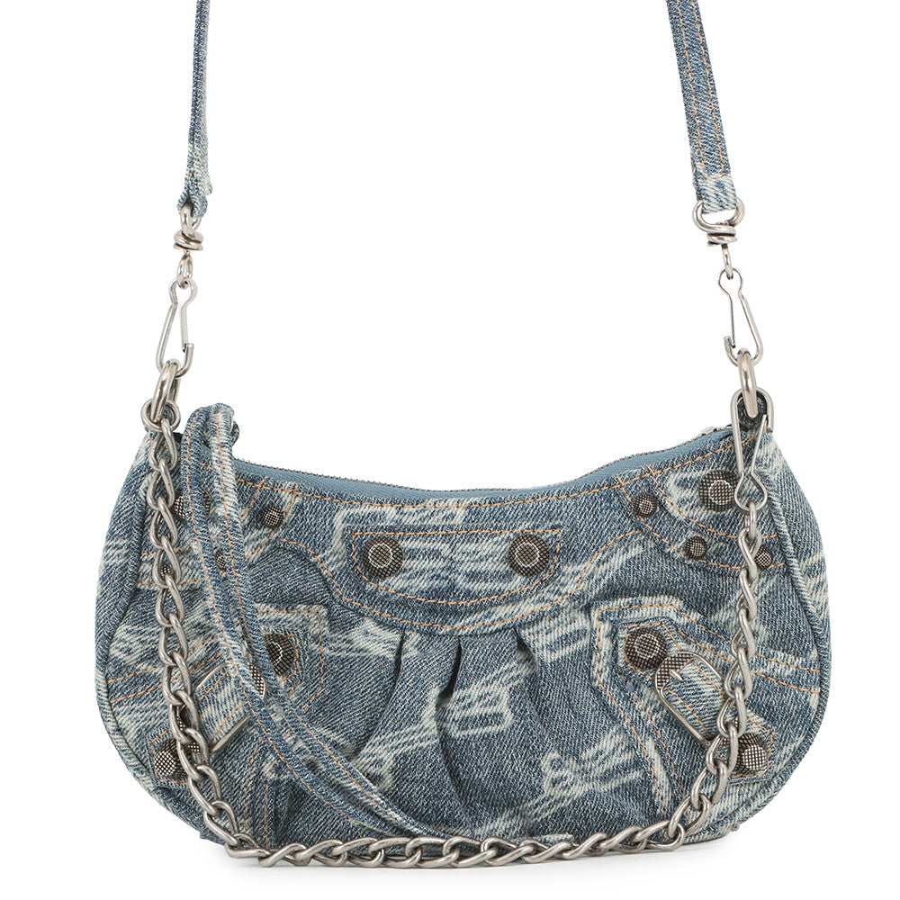 BALENCIAGA luka goal Blue/White695814 Denim Size Mini