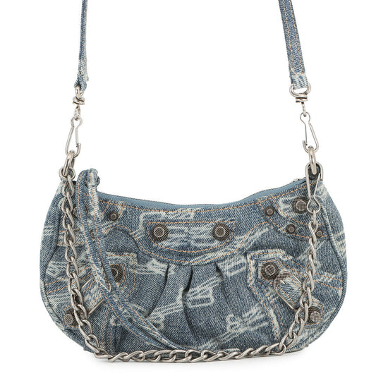 BALENCIAGA luka goal Blue/White695814 Denim Size Mini