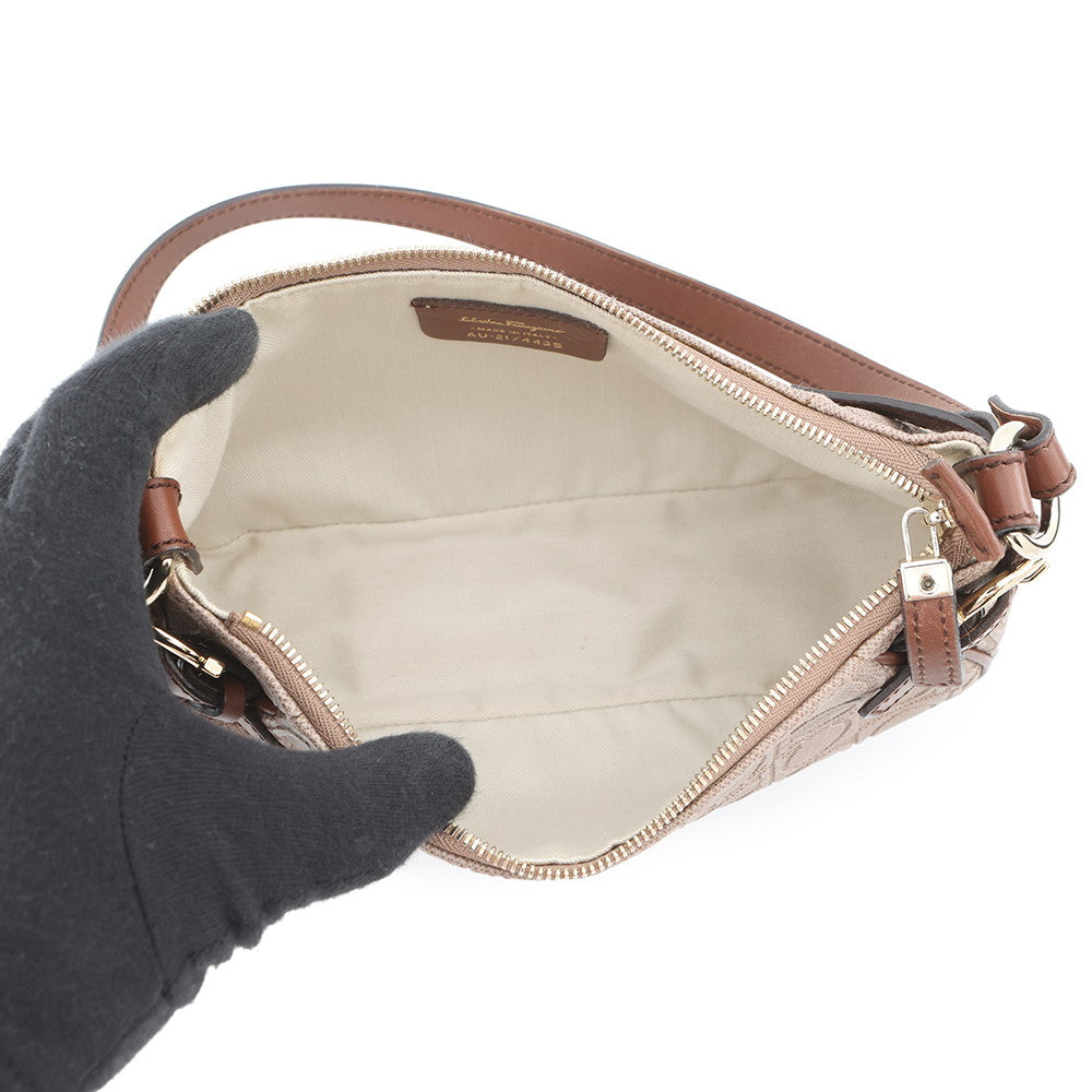 Ferragamo Gancini AccessoriesPouch Brown214435 PVC Leather