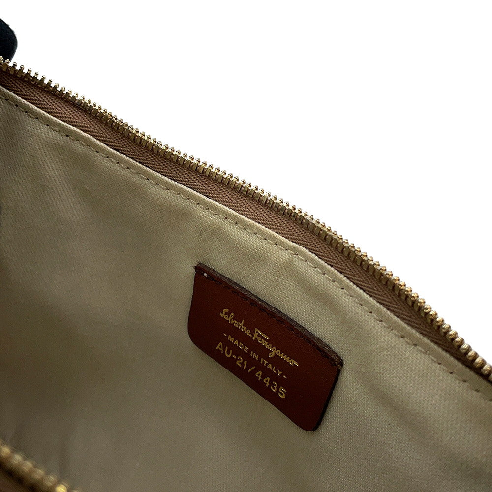 Ferragamo Gancini AccessoriesPouch Brown214435 PVC Leather