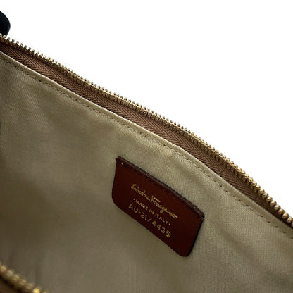 Ferragamo Gancini AccessoriesPouch Brown214435 PVC Leather