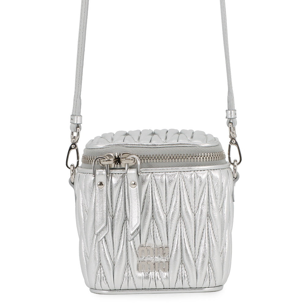 MIUMIU Materasse Shoulder Bag Silver5NR018_AFPP_F0118 Leather Size micro